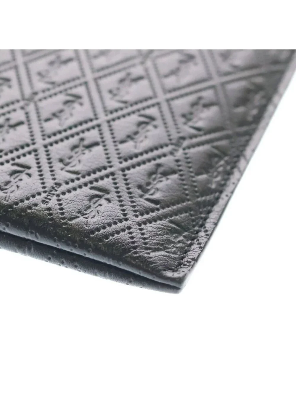 Saint Laurent Paris YSL Monogram Clutch Black Leather Silver